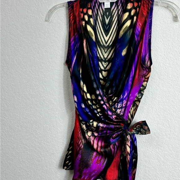 Boston Proper Snake-print Wrap Blouse Sz 2 - Picture 12 of 12